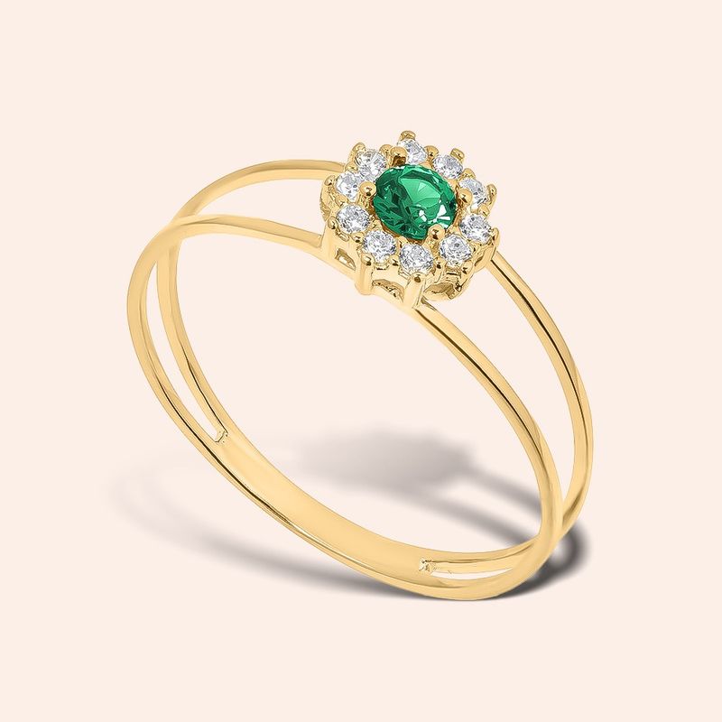Anel Ouro 18k Vazado Zircônia 313294