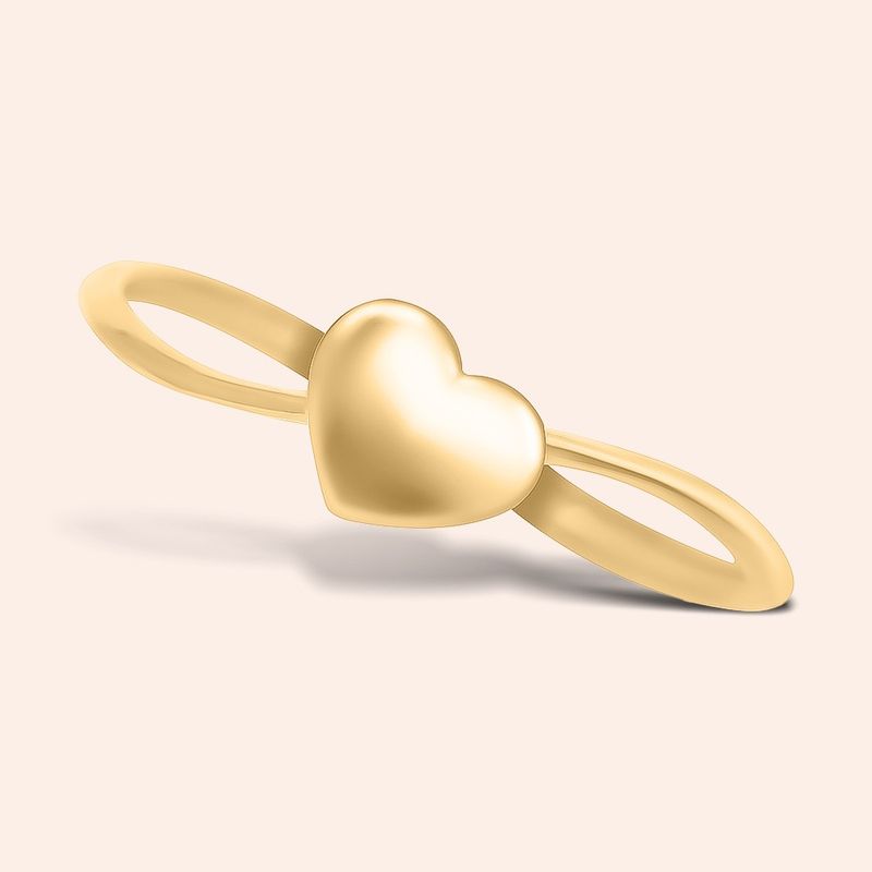 Anel Ouro 18k Coração 313296