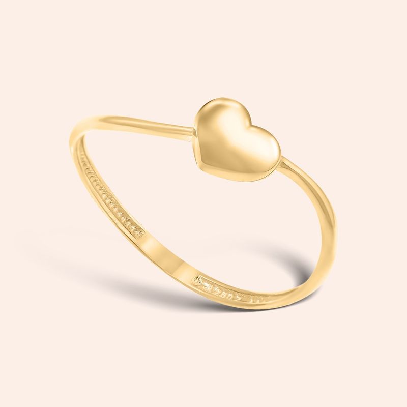 Anel Ouro 18k Coração 313296