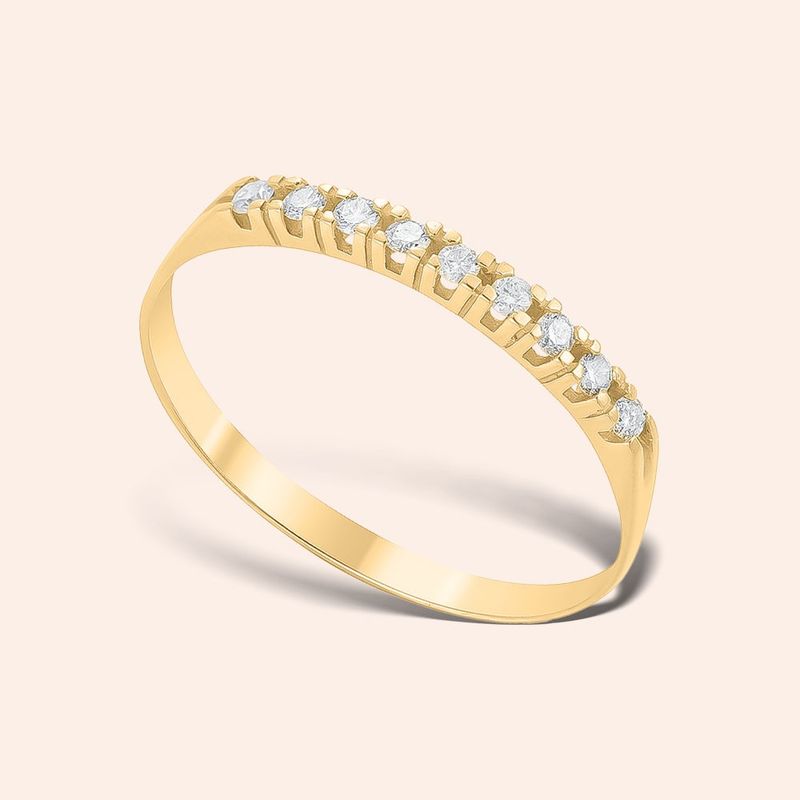 Meia Aliança Ouro 18k Diamante 13,5 pontos Coleção RV 1600478