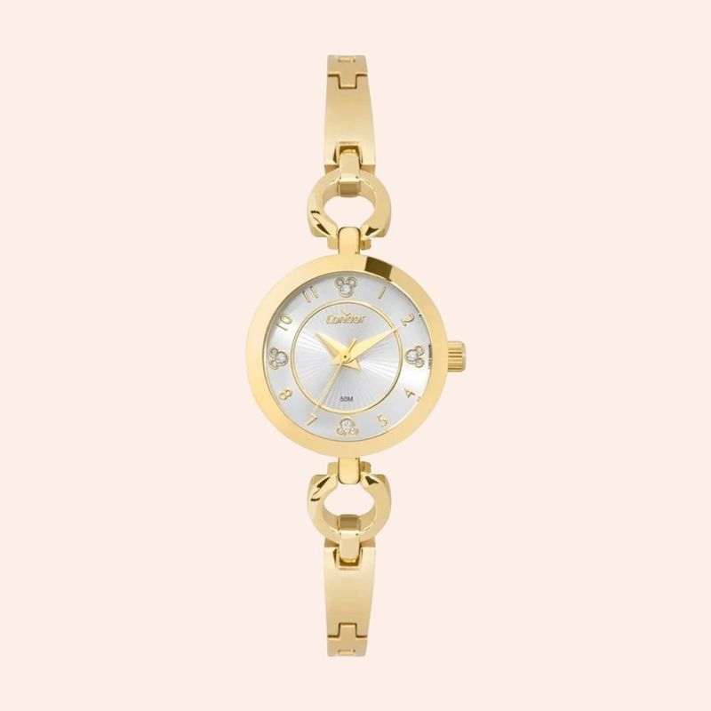 Relógio Condor Disney Mickey Feminino Aço Prata CO2035NOG/5k