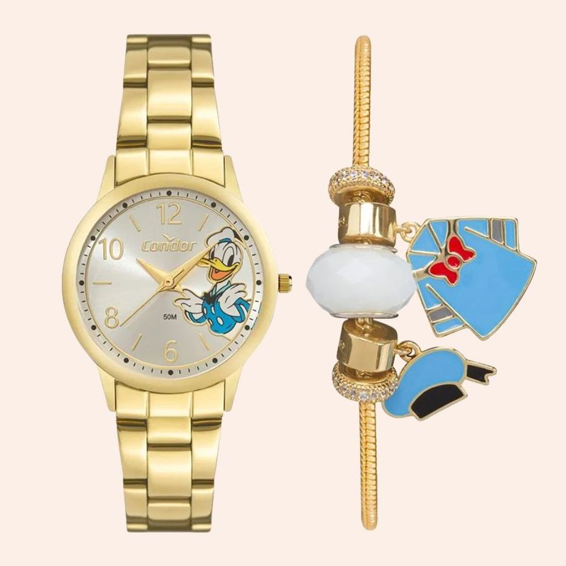 Relógio Condor Disney kit Pato Donald CO2035ngv/k4k