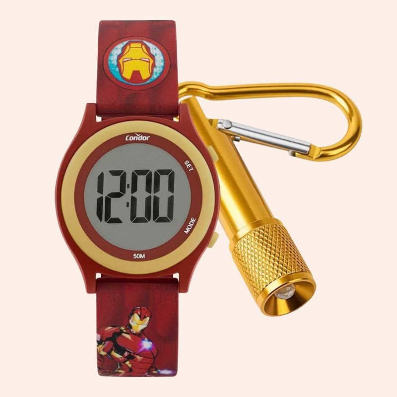 Relógio Infantil Condor Marvel Homem de Ferro Digital  COBJ3572AD/K8P
