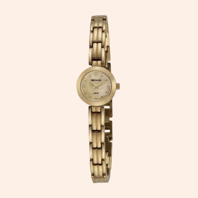 Relógio Seculus Mini Prata com Cristais 23690LPSVDA2 