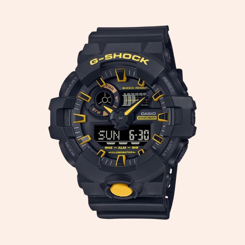 Relógio Casio G-shock Preto e Amarelo Analógico Digital GA-700CY-1ADR