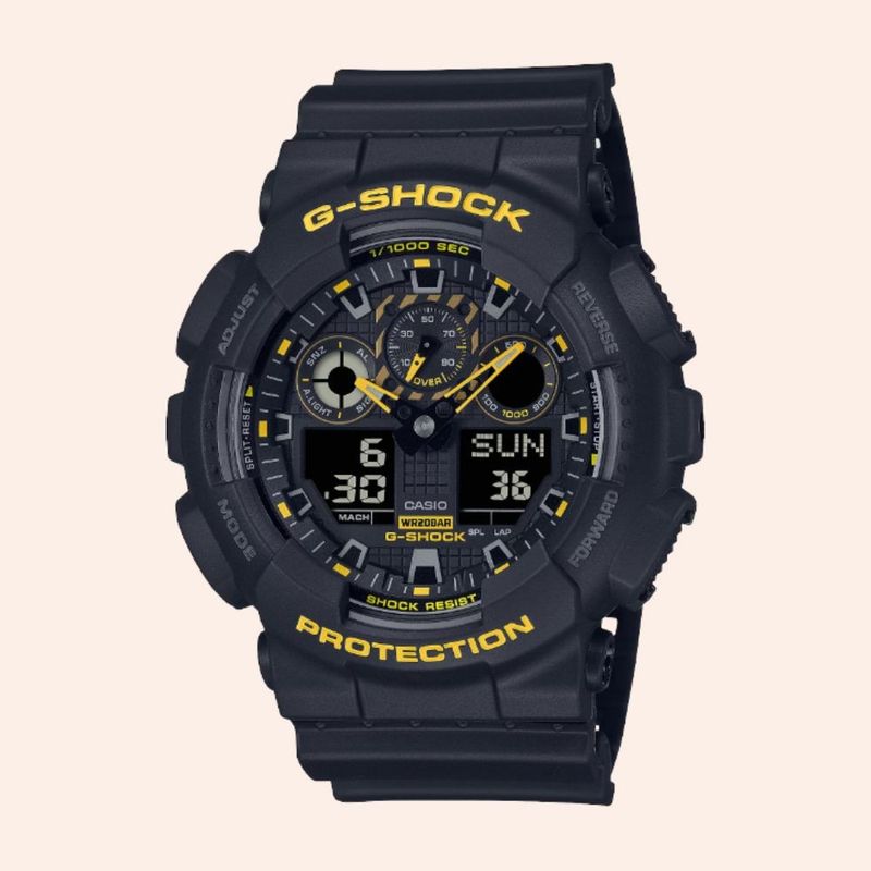 Relógio Casio G-shock Preto e Amarelo Analógico Digital GA-100CY-1ADR