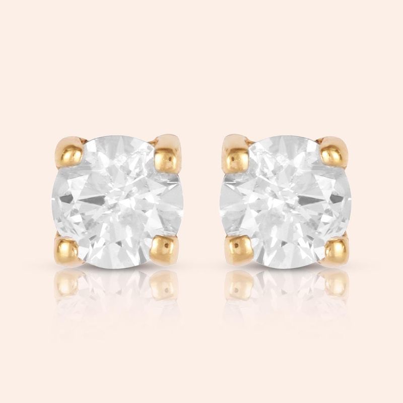 Brinco Ouro 18K Diamante 14 Pontos 103513