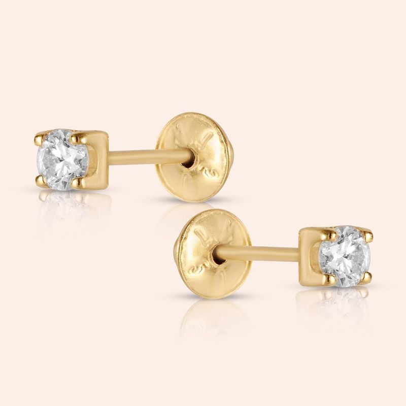 Brinco Ouro 18K Diamante 14 Pontos 103513