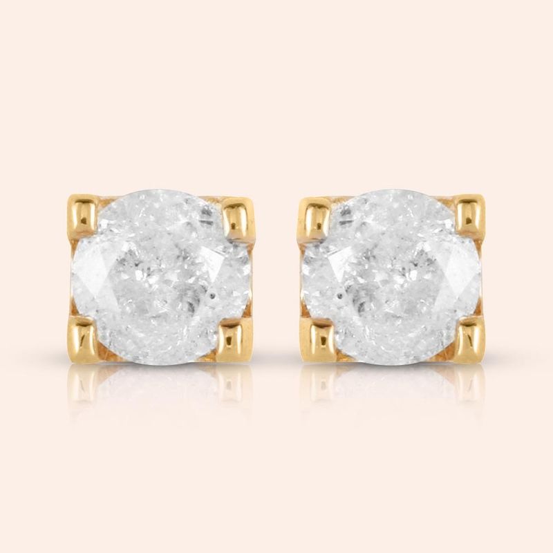 Brinco Ouro 18K Diamante 8 Pontos 103522