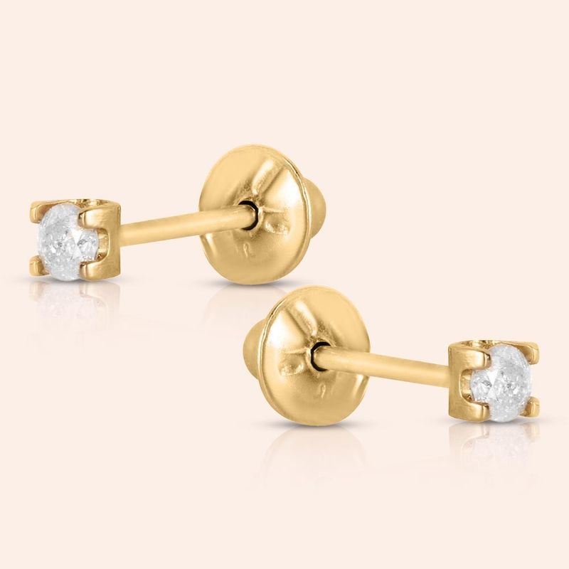 Brinco Ouro 18K Diamante 8 Pontos 103522