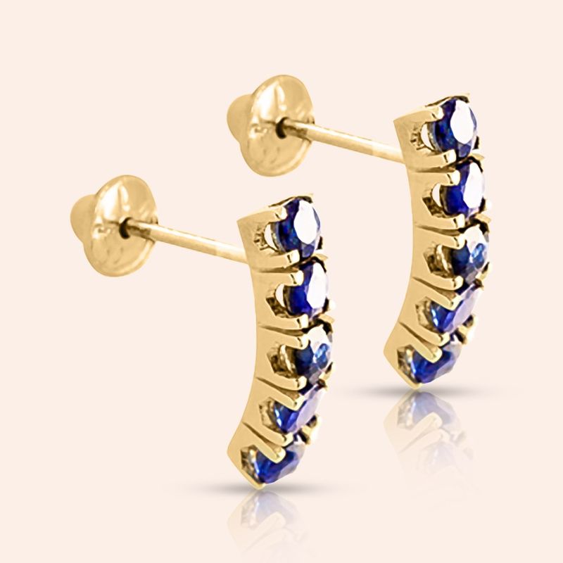 Brinco Ouro 18K Safira 104578