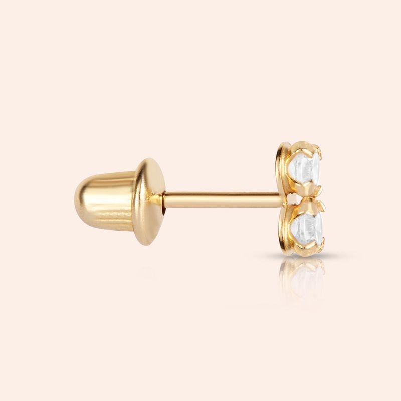 Brinco Ouro 18K Infantil Zircônia 104713