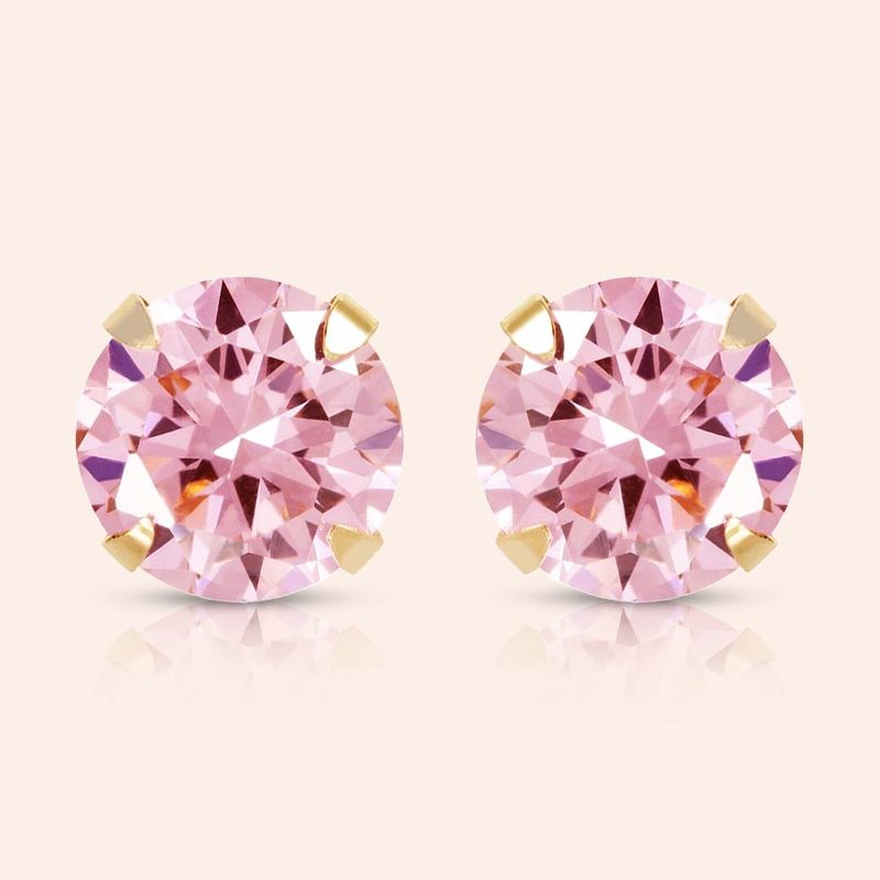 Brinco Ouro 18K Cálice Zircônia 6mm 104725