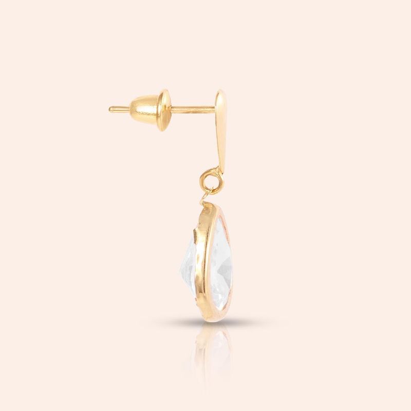 Brinco Ouro 18K Gota Zircônia 104875