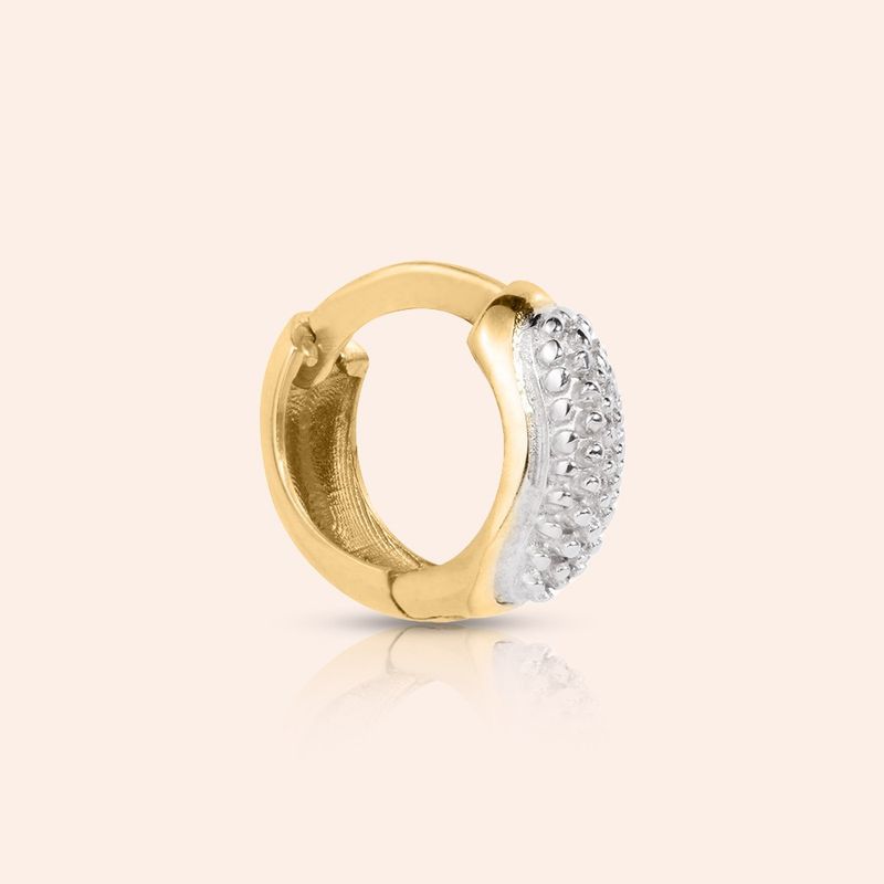 Brinco Ouro 18K Argola Redondo Trava 107980