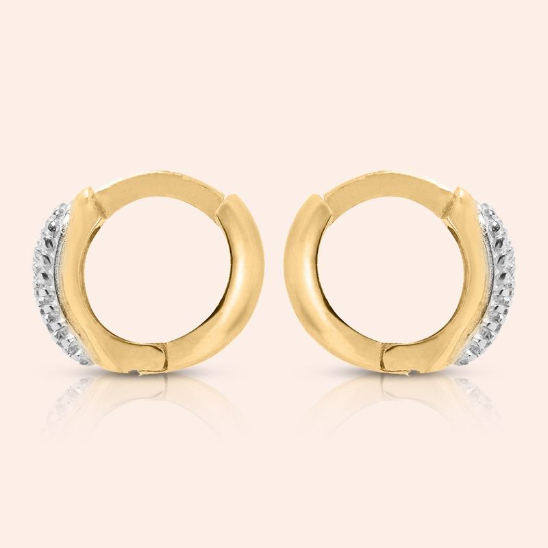 Brinco Ouro 18K Argola Redondo Trava 107980