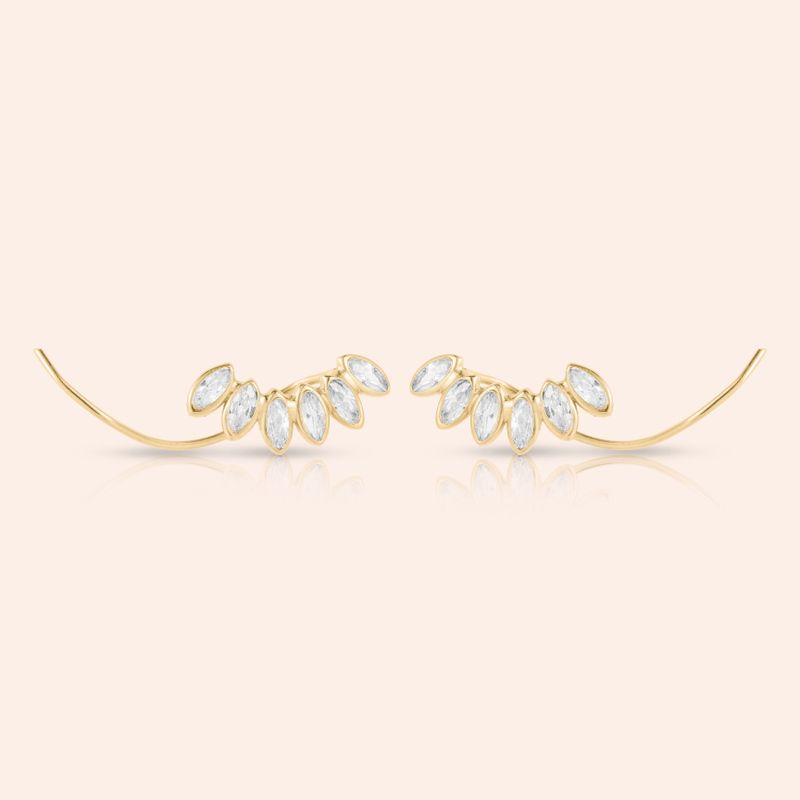 Brinco Ouro 18k Ear Cuff Zircônia 109233