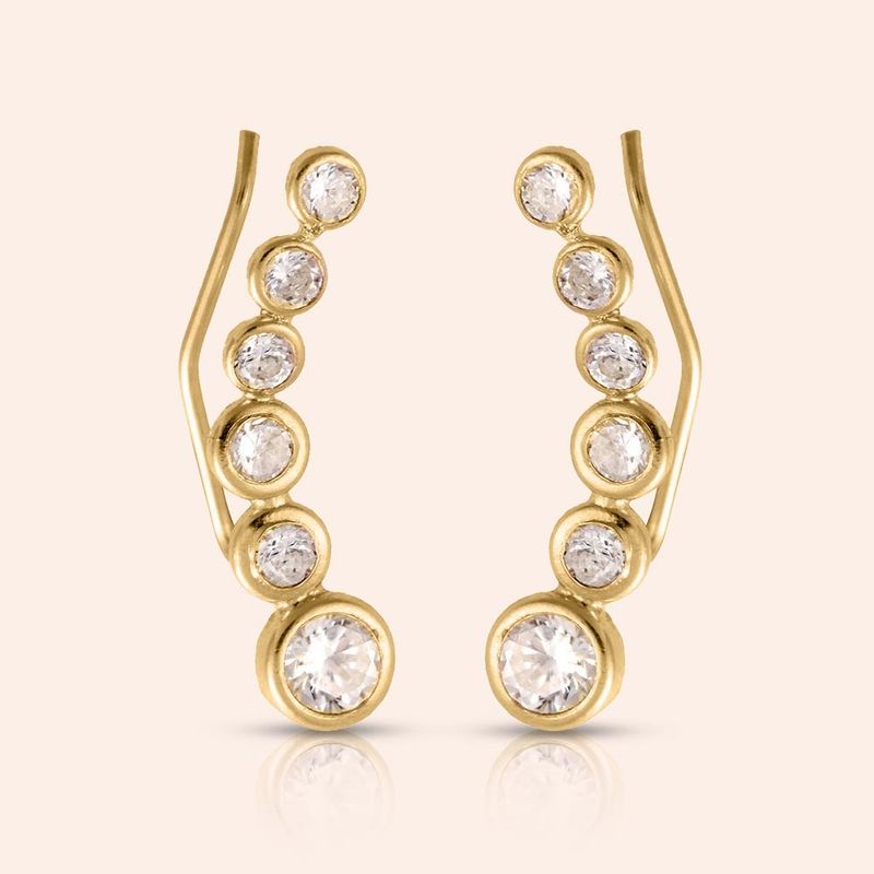 Brinco Ouro 18k Zircônia 111091