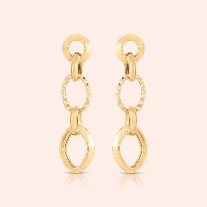 Brinco Ouro 18k Oval Vazado 112184
