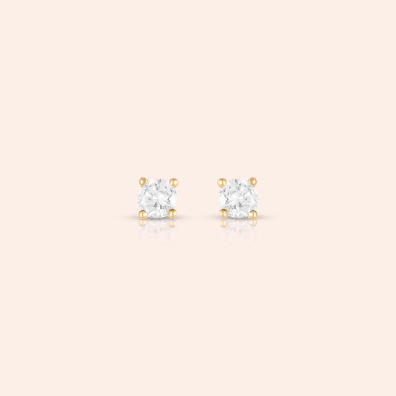 Brinco Ouro 18k Diamante 8 Pontos Coleção RV 113607