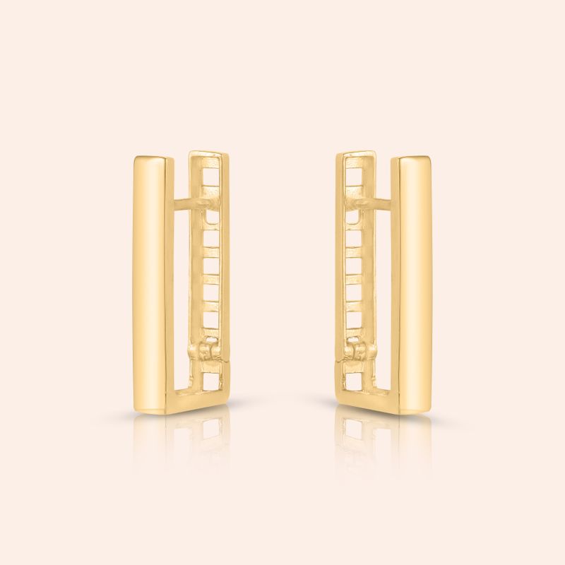 Brinco Ouro 18k Argola Trava 115719