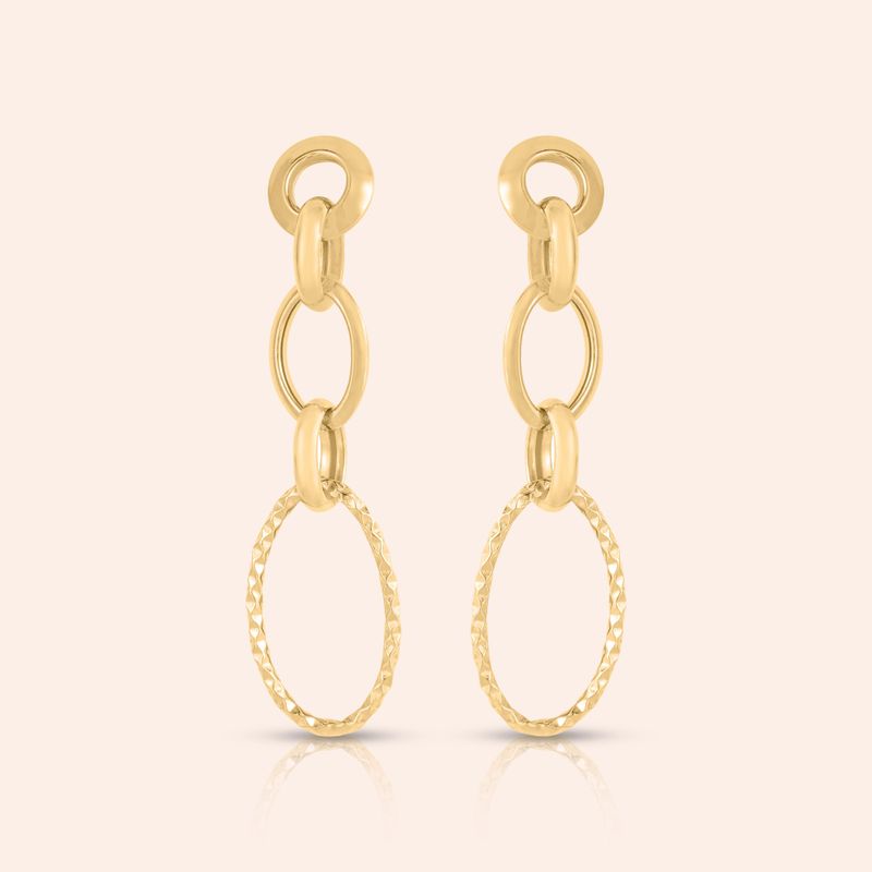 Brinco Ouro 18k Oval Vazado 115742
