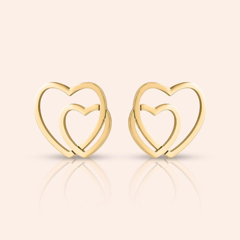 Brinco Ouro 18k Coração 115754