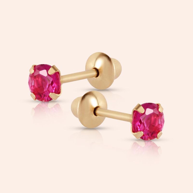 Brinco Ouro 18K Infantil Mosquitinho Zircônia 3,0mm 104777