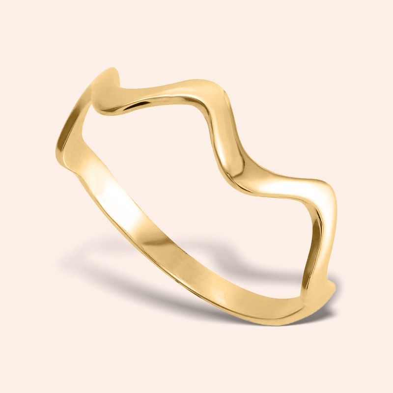 Anel Ouro 18K Onda 302635