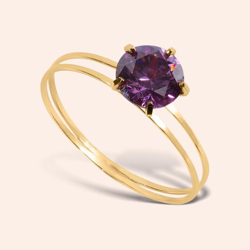 Anel Ouro 18k Solitário Zircônia 308753