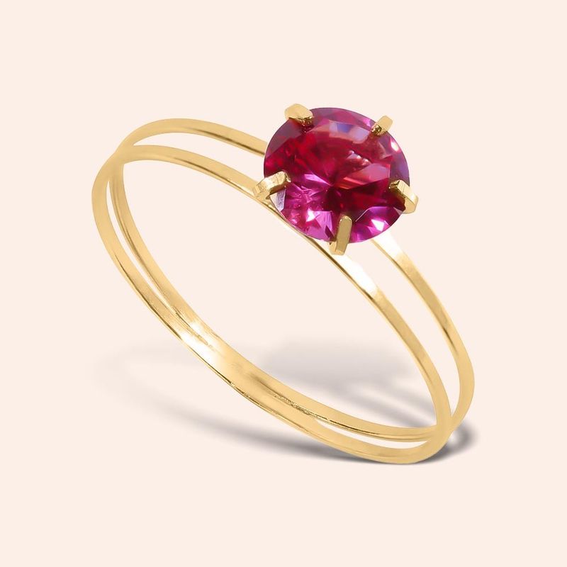 Anel Ouro 18k Solitário Zircônia 308753