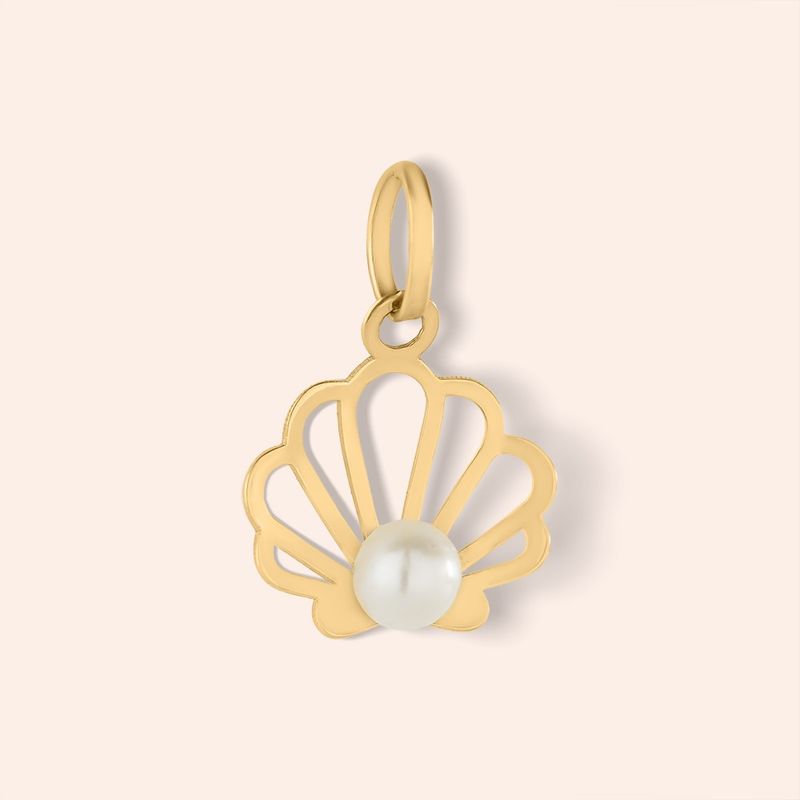 Pingente Ouro 18k Concha com Pérola 517791