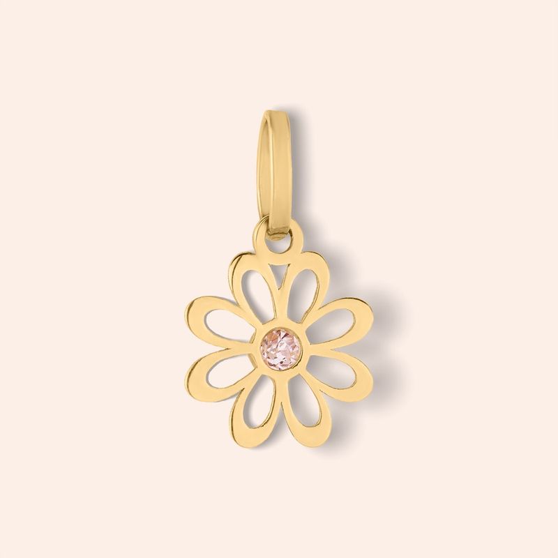 Pingente Ouro 18k Flor Zircônia 517789