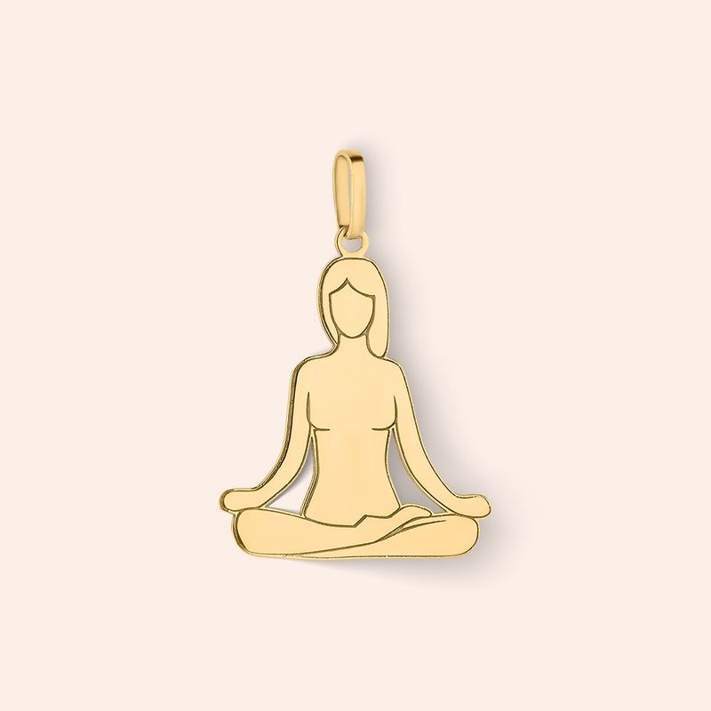 Pingente Ouro 18k Meditação Yoga 517228