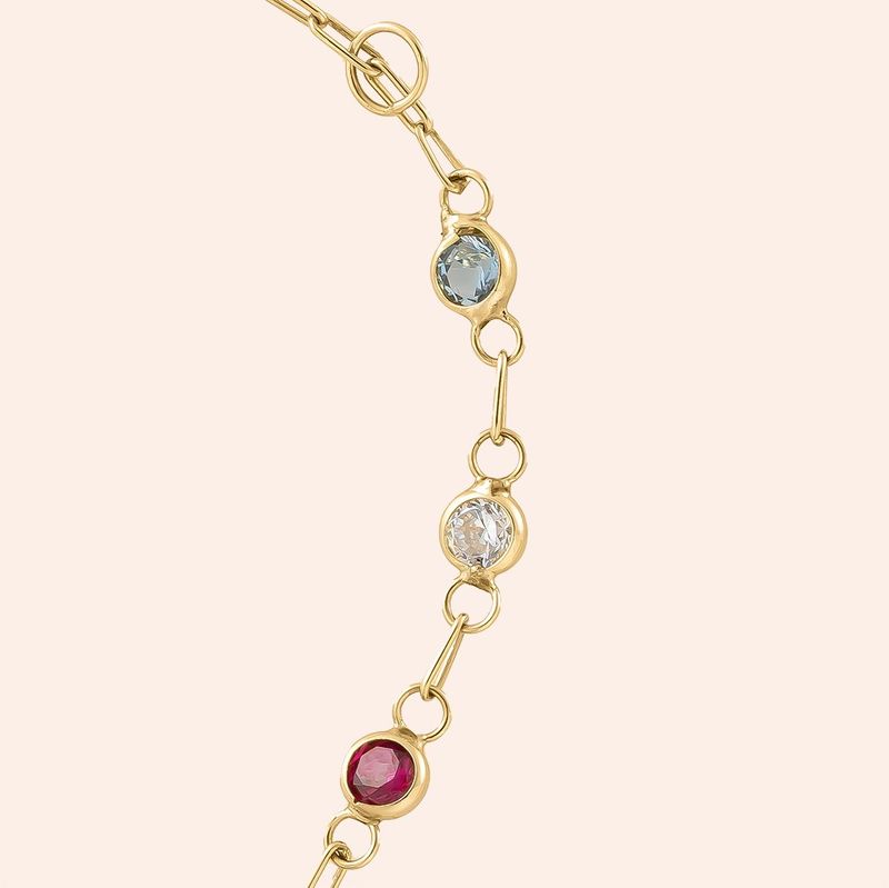 Pulseira Ouro 18k Infantil Chapa Zircônia 1900127
