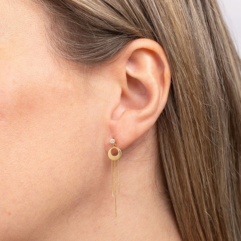 Brinco Ouro 18k Zircônia Veneziana 104703