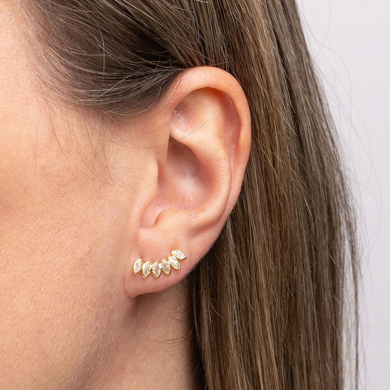 Brinco Ouro 18k Ear Cuff Zircônia 109233