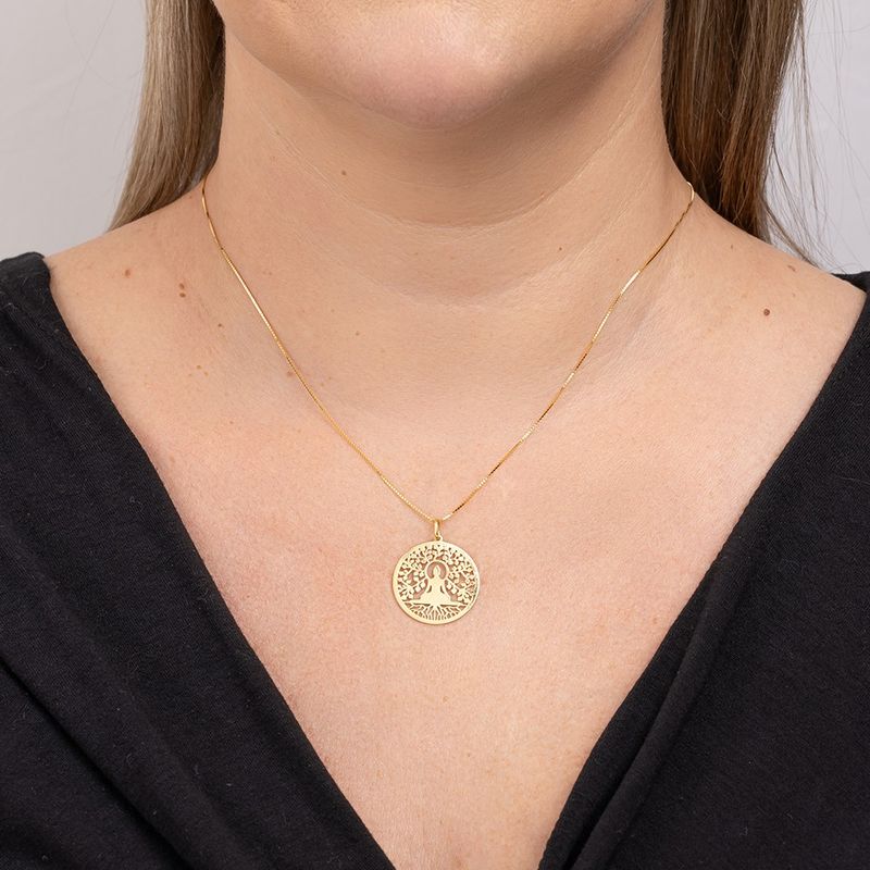 Pingente Ouro 18k  Mandala Meditação Yoga 517197