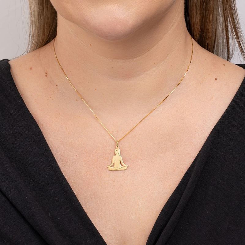Pingente Ouro 18k Meditação Yoga 517228