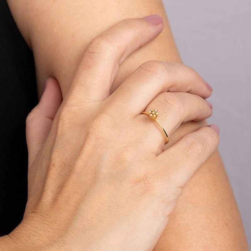 Anel Ouro 18K Chuveiro Diamante 3,5 Pontos