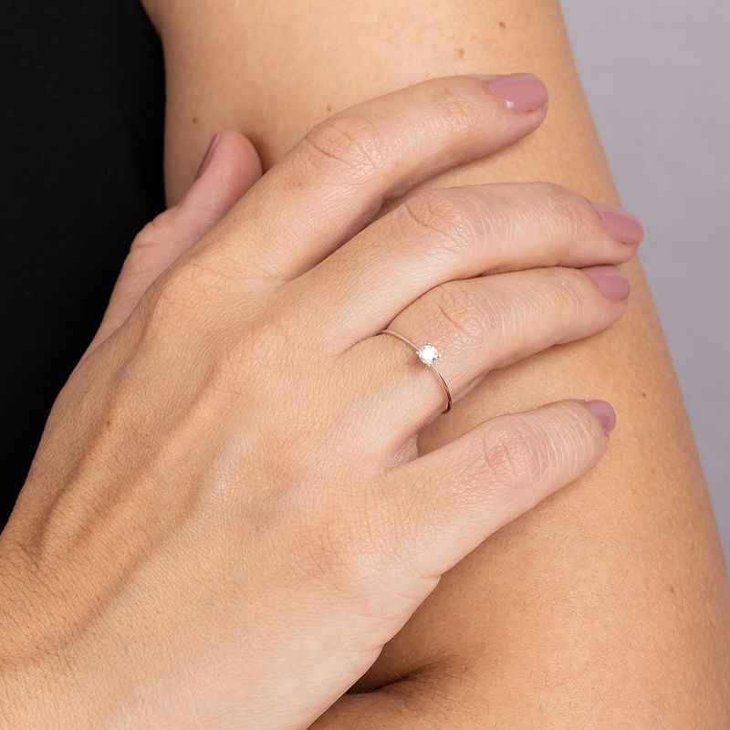 Anel Ouro 18K Solitário Zircônia 309802