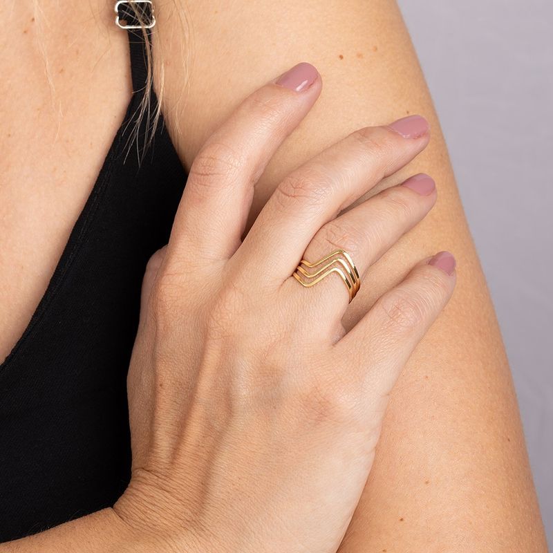 Anel Ouro 18k Vazado 312571