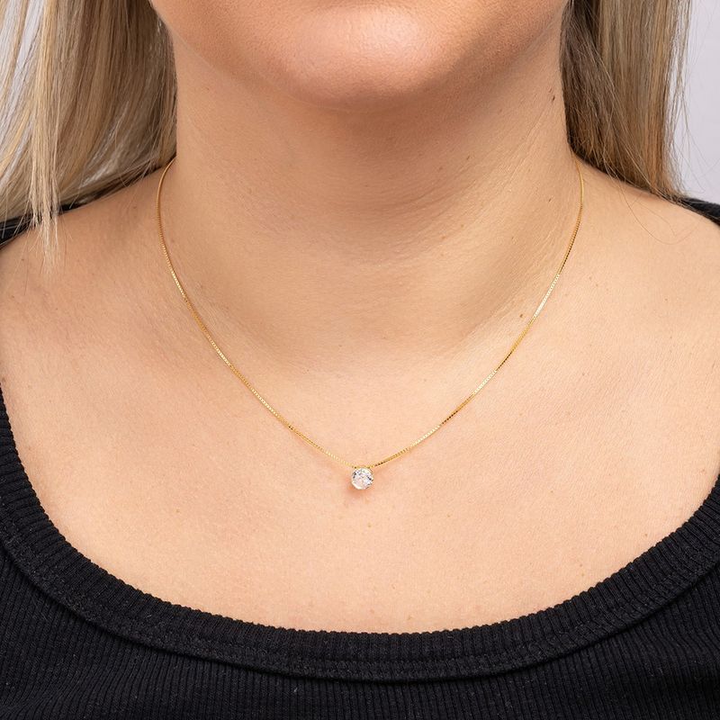 Pingente Ouro 18K Ponto de Luz Zircônia 6mm 504117