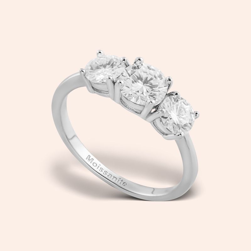 Anel Prata Moissanites 1,75ct