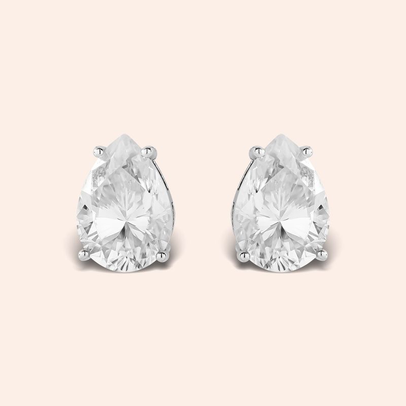 Brinco Prata 925 Moissanite Gota