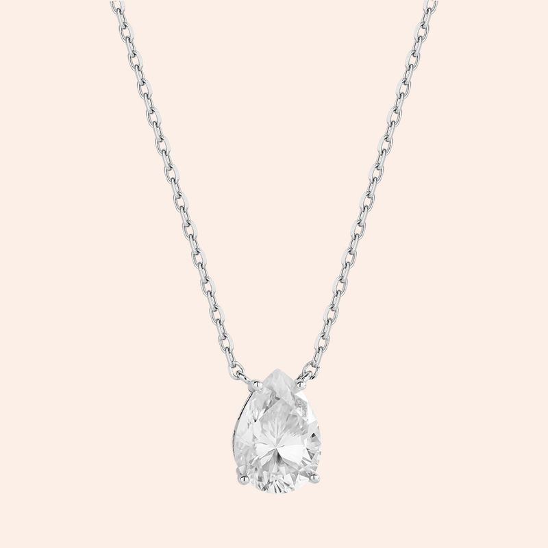 Gargantilha Prata 925 Moissanite Gota 605879