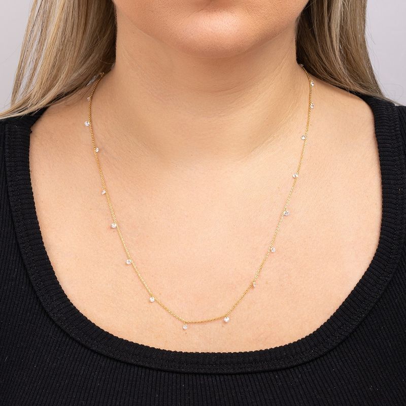 Gargantilha Ouro 18k Zircônia 60cm 604248