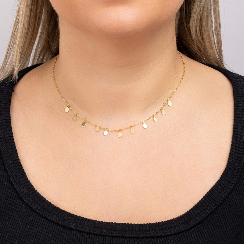 Gargantilha Ouro 18K Choker Oval 604407