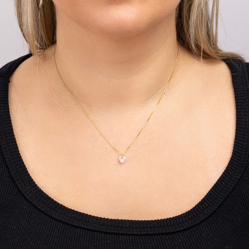 Gargantilha Ouro 18k Coração Zircônia 604913
