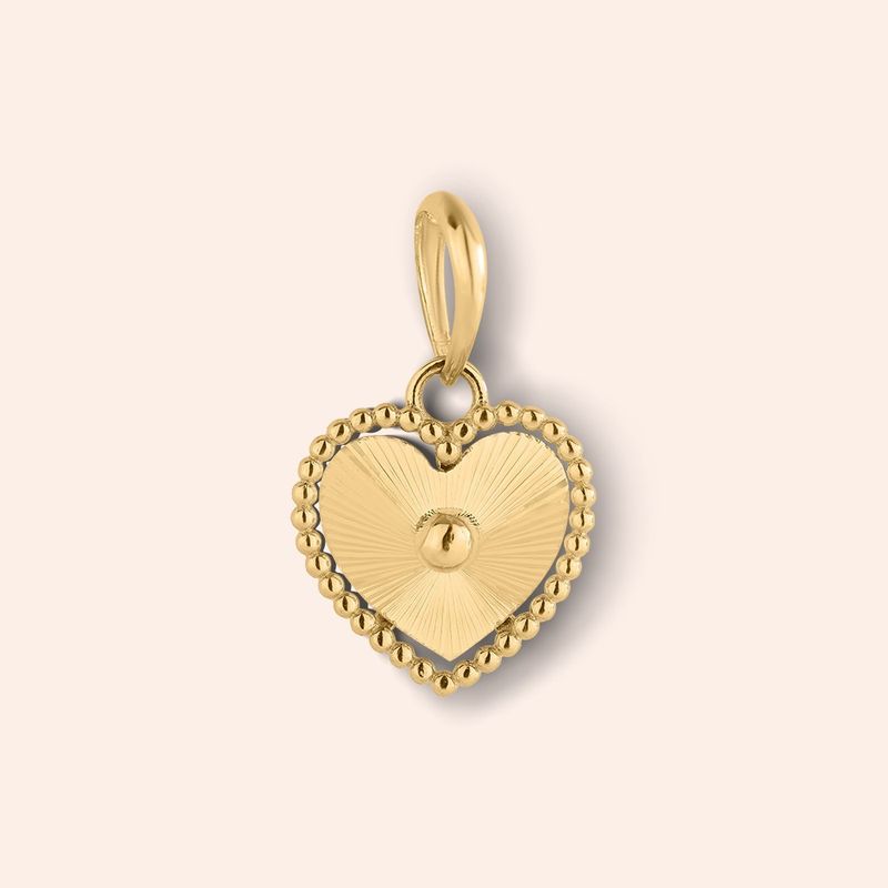 Pingente Ouro 18k Coração Diamantado Vazado 517901